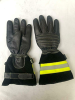 Gants de pompier professionnels en cuir HSI, modèle HSi-FF12, sangle réfléchissante, paume en aramide résistante à la chaleur, flexibles et ignifuges