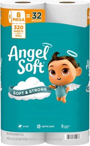 Angel Soft <b>Toilet</b> Paper, 8 Mega <b>Rolls</b> = 32 Regular <b>Rolls</b>, Soft and Strong <b>Toilet</b> Tissue - Product Image 6