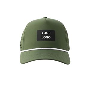 Factory Price Breathable <b>Waterproof</b> Golf <b>Hat</b> with Curved Brim Rope Custom Logo Branding Woven Tag for Modern Athletic Styling - Product Image 4