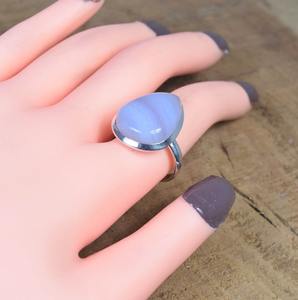 925 Sterling Silver <b>Rings</b> Blue Lace Agate Girls Fashion <b>Statement</b> <b>Rings</b> <b>for</b> <b>Women</b> Blue Lace Agate Jewelry Handmade <b>Rings</b> Jewelry - Product Image 2
