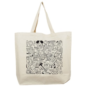 Sacs fourre-tout en toile naturelle pour femmes sac de plage en coton robuste personnalisable pour les cosmétiques et les courses pour un usage quotidien - Product Image 4