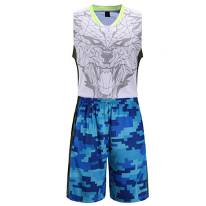 Men's Basketball Uniform Set Sublimated Camouflage Print Sleeveless Jersey With Elastic Waist Shorts Moisture Wicking <b>Athletic</b> - Product Image 2