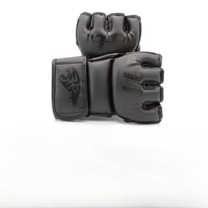 Mitones de cuero de vaca MMA Fighting Kick Boxing Guantes sin dedos Saco pesado con guantes acolchados - Product Image 5