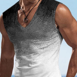 Camiseta sin mangas de gimnasio para hombre personalizada, camiseta sin mangas de algodón de gran tamaño para entrenamiento al aire libre de verano con gráfico bordado para culturismo - Product Image 2