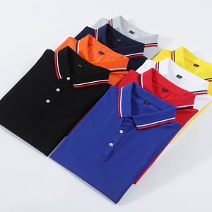 Premium azul de manga corta para hombres para Polo camisa de alta calidad de algodón Spandex poliéster de punto Vestido corto cuello rayas de marca - Product Image 2