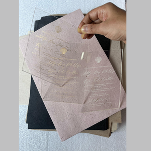 Tarjetas DE ARTE acrílicas Premium invitaciones de boda de cristal personalizadas para tiendas de bodas - Product Image 4
