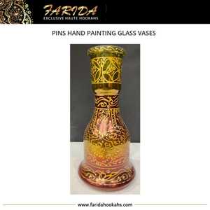 แจกันขวดแก้วเพ้นท์ด้วยมือสุดหรู2025กล่องชิชาเคลือบแล็กเกอร์ทำจากอียิปต์ - Product Image 3