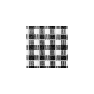 Tovaglioli Bianchi 20x20cm con Stampa Vichy Nera Punto-Punto, 100 Pezzi, 30 Confezioni, B2B - Product Image 1