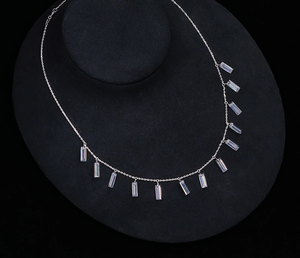 สร้อยคอเพชรมอยส์ซอไนต์สำหรับผู้หญิงสร้อยคอ925แต่งงานทำจากเงินสเตอร์ลิงตัดมาเป็นของขวัญ - Product Image 3