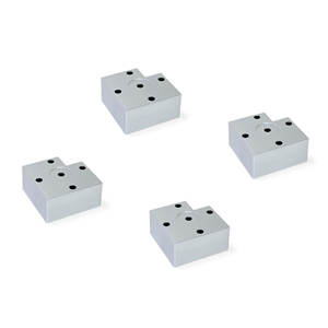 Emuca Set di 4 Alumix 7 gambe mobili 45mm di altezza in plastica con alluminio verniciato per mobili per la casa e l'ufficio - Product Image 1