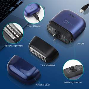 Mini rasoir électrique compact pour hommes, rasoir à barbe portable sans fil, rasoir de voyage étanche IPX7 pour le rasage de la nuque - Product Image 1