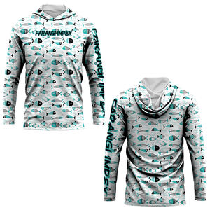 Material de ropa de pesca personalizada Upf 50 + Camisas con capucha de caza de manga larga informales ligeras con capucha para hombres Sudadera con capucha ligera - Product Image 6