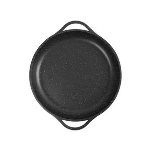 Black 36 cm Granite Cast Saute <b>Pan</b> with Non-Stick Base and Spatula for Frying Fish Roasting Baking Flatbread - Product Image 5