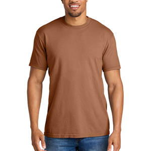 T-shirt uni pour hommes T-shirt ras du cou à manches courtes en coton doux et filé à la main T-shirt en coton mélangé réversible à col rond pour hommes - Product Image 5