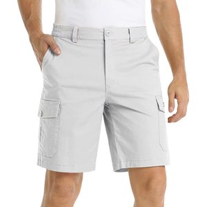 Shorts de sport pour hommes 100% coton Taille élastique Shorts cargo déchirés lavés Motif décorations de logo - Product Image 4