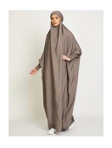 Abaya – Robe de prière une pièce pour femmes musulmanes, marron, à capuche, manches smocks, vêtements islamiques, dubaï, arabie saoudite, modeste, turque - Product Image 2