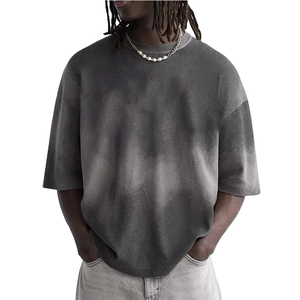 Camiseta Oversize de Algodón 100% con Lavado Ácido para Hombre, 300g, Cuello Redondo, Estampado Serigrafiado, Tejido Peinado de Secado Rápido con Patrón de Letras, Venta al por Mayor - Product Image 3