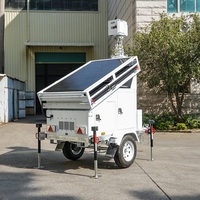 Tour de surveillance mobile solaire 5*450W à double caméra avec générateur de secours intégré - Système de vidéosurveillance de qualité supérieure