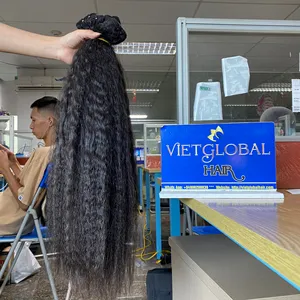 변태 곱슬 머리 더블 그린 머리 하이 퀄리티 도매 가격 베트남어 인모