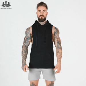 <b>Men's</b> Winter <b>Sleeveless</b> Hoodie-100% Cotton Solid Pattern Gym Training Vest | Eco-Friendly Breathable | Bulk OEM Supply - Product Image 1