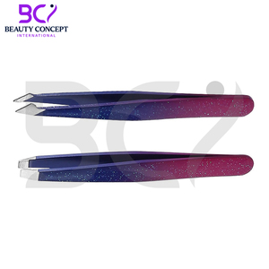 Pinzas para cejas con punta inclinada y puntiaguda de calidad Highland de Color de doble forma, uso en salón para cuidado Personal, pinzas para cejas - Product Image 2