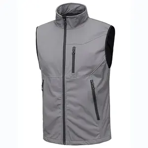 Gilet Softshell Léger pour Homme Vêtement d'Extérieur Fermeture Éclair Doublure en Polaire Coupe-Vent Sans Manches pour Golf Course à Pied Randonnée - Product Image 6