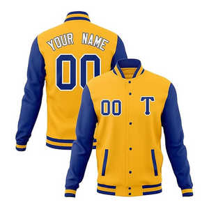 Chaqueta de invierno personalizada Varsity Lettermen, chaqueta universitaria de béisbol con mangas de cuero de alta calidad para hombres - Product Image 1