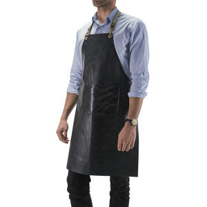 Delantal sin mangas de cuero de cabra genuino marrón Vintage, ropa de trabajo personalizada con múltiples bolsillos para mujeres y hombres, CUERO GENUINO - Product Image 1