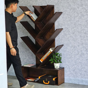Estantería de Madera de Caucho KS68217 de 85x27x150cm, Tipo Árbol, para Sala de Estar - Product Image 4