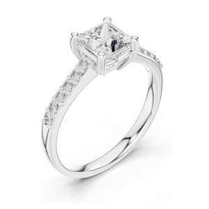 แหวนเพชรทรงปรินเซสคัท 0.24 กะรัต ความสะอาดระดับ VVS-VS สี EF ทอง 18KT, 14KT, 10KT และเงิน 925  ทองชมพู, ทองเหลือง, ทองขาว - Product Image 6