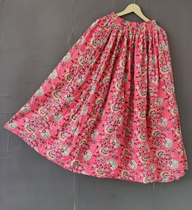 Falda de mujer de algodón indio orgánico con estampado Floral verano playa cubrir tamaño libre cintura Natural transpirable regalo - Product Image 5