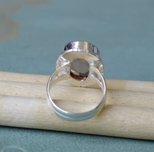 Corte ovalado melocotón morganita 925 plata esterlina noviembre piedra de nacimiento delicado anillo de declaración regalo para su anillo de piedras preciosas - Product Image 5