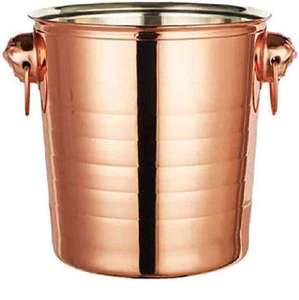 Red Coated Double wall Ice Bucket Modern Design With Lid And Hanger New Wine <b>Cooler</b> for Professional Barware & Hotel - Product Image 4