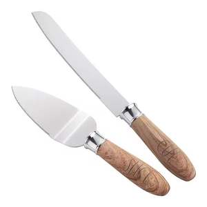 Couteau à gâteau en acier inoxydable au design unique avec manche en bois, fait main, écologique, compatible lave-vaisselle, pour usage domestique et professionnel - Product Image 3