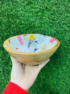Cuenco de comedor de madera de mango de lujo pulido respetuoso con el medio ambiente personalizable hecho a mano con diseño único para uso doméstico o como regalo - Product Image 6