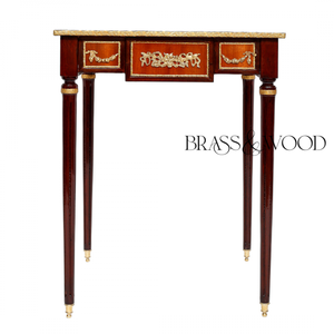 Juego de Mesa Consola Clásica de Madera de Lujo con Incrustaciones de Latón - Product Image 6