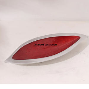 Plato decorativo para el hogar de aluminio con diseño de hojas de la mejor calidad, bandeja hecha a mano, superventas y excelente calidad - Product Image 6