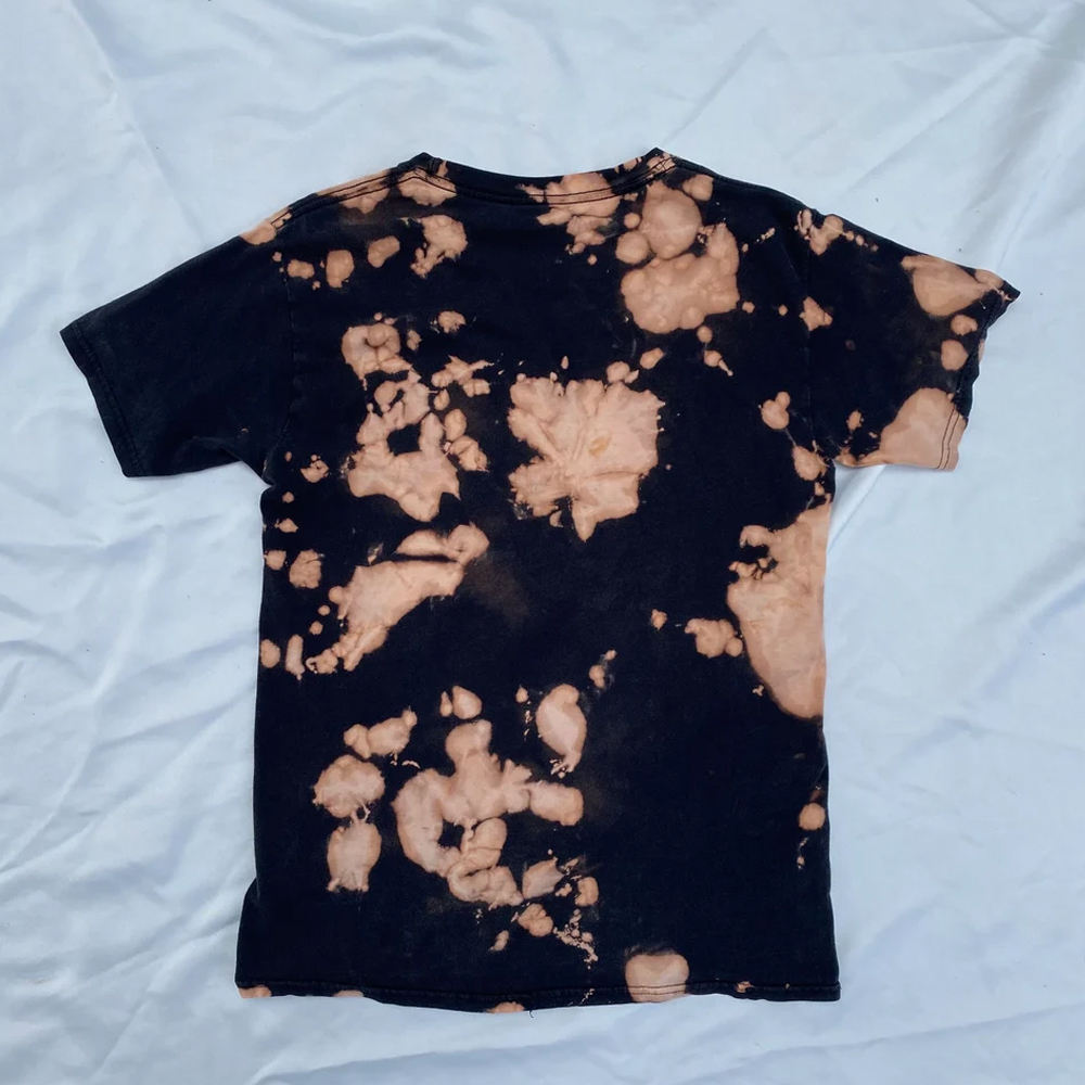 Tie Dye Black t Shirt Bleached Shirts, Acid Wash Unisex Tie Dye Shirts  Trendy Tshirts Bleached Black T-shirt Black Orange