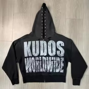 2025 Sweats à capuche Streetwear personnalisés en gros: sweats à capuche noirs de couleur unie, 33 couleurs, sweats à capuche pour hommes doublés de polaire de 345g - Product Image 4