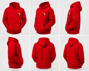 Sweat à capuche unisexe d'hiver en polaire rouge respirant, style urbain basique, avec imprimé dessin animé et poche, couleur audacieuse, coupe intemporelle, idéal à associer avec des jeans et des joggers - Product Image 6
