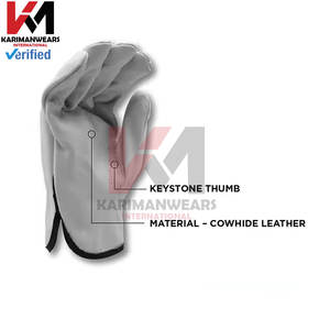 Guantes de trabajo de cuero de alta calidad con logotipo personalizado Guantes de seguridad de protección para hombres Construcción Industrial Uso pesado Asequible - Product Image 4