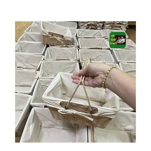 PANIER EN ROTIN DE SAULE RECTANGLE AVEC SERVIETTE PANIER DE RANGEMENT DE PAIN EN ROTIN DE HAUTE QUALITÉ POUR LE PIQUE-NIQUE ET LES ACTIVITÉS DE PLEIN AIR FABRIQUÉES PAR 99 - Product Image 5