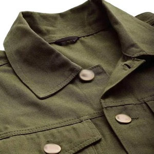 Veste en jean vintage pour homme 100% coton teint en plaine avec fermeture à boutons en corne enduit ODM traitement saison d'hiver - Product Image 3