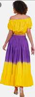 Jupe de danse du ventre Wevez pour femme, décontractée, 25 yards, motif tribal, teinture unie, 4 couches, en toile de coton – Imperméable et respirante