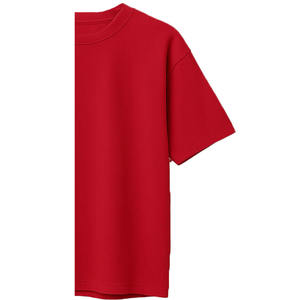 เสื้อยืดลำลองผู้ชายไซส์ใหญ่ คุณภาพสูง ปรับแต่งโลโก้ได้ สีแดงล้วน 220gsm ผ้าฝ้ายออร์แกนิค 100% ระบายอากาศได้ดี - Product Image 5