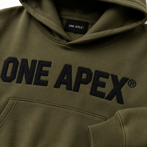 Hoodie surdimensionné court vert olive personnalisé pour homme, en coton épais, style streetwear, fabricant OEM ODM ONE APEX - Product Image 6