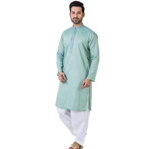 ชุดคุรตะ ชัลวาร์ ผ้าฝ้ายปากีสถาน ระบายอากาศได้ดี ทันสมัย เหมาะสำหรับใส่ในช่วงฤดูร้อน ชุดลำลองสำหรับผู้ชาย ชุดชาลวาร์ คามีซ ชุดพื้นเมืองสำหรับฤดูหนาว ขายส่ง รับผลิตแบบ OEM ODM - Product Image 1