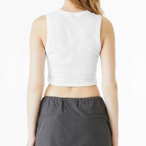 La mejor camiseta sin mangas sin costuras para mujer para Fitness, cultivo personalizado, entrenamiento de gimnasio, ropa deportiva informal blanca Sexy de longitud corta - Product Image 5