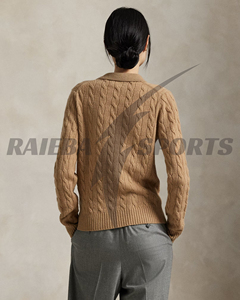 Pull décontracté d'hiver pour femme, de très haute qualité, à boutons sur le devant, col personnalisé, 100% laine, anti-boulochage, respirant - Product Image 5