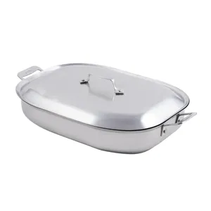 Vaisselle la plus exigeante Casserole simple en acier inoxydable avec couvercle Réchauffeur d'aliments élégant à usage quotidien - Product Image 2